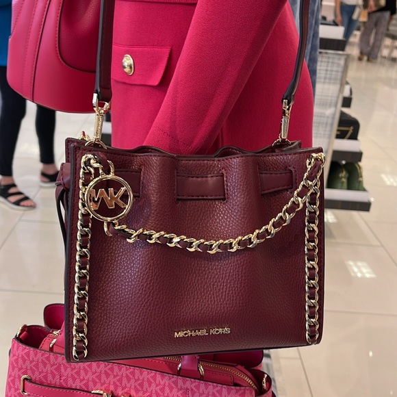 Michael Kors Women's Mina Small Belted Chain Crossbody Shoulder Dark Cherry 
NWT - Picture 6 of 16